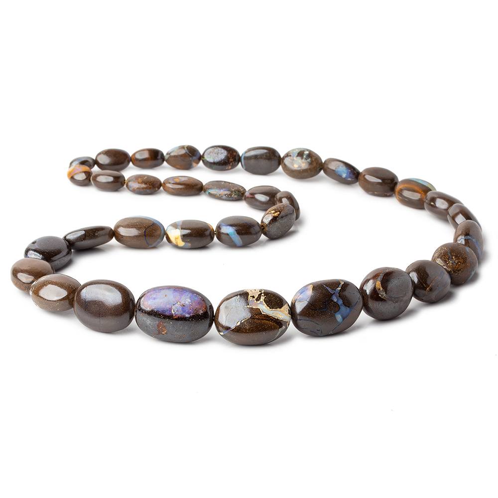 Australian Boulder Opal plain nuggets 18 inch 35 beads 9x6x4-19x14x9mm AA (ONLINE ORDER ONLY)