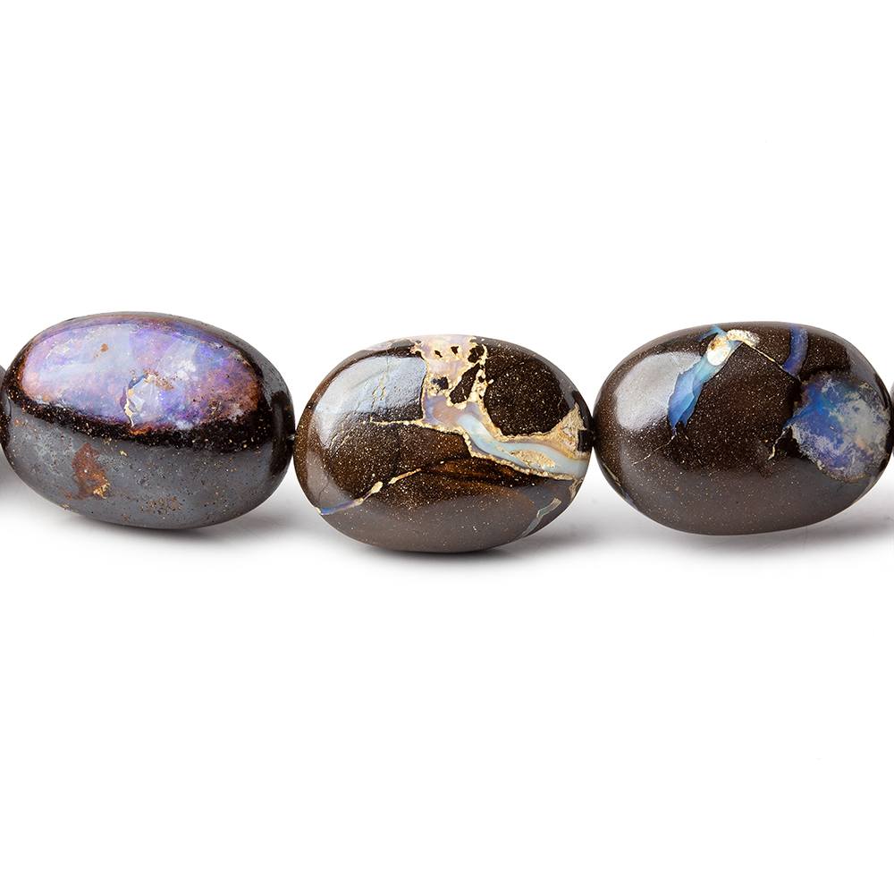 Australian Boulder Opal plain nuggets 18 inch 35 beads 9x6x4-19x14x9mm AA (ONLINE ORDER ONLY)