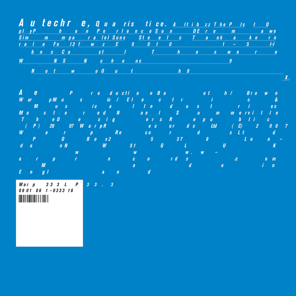 Autechre - Quaristice [CD] (ONLINE ORDER ONLY)
