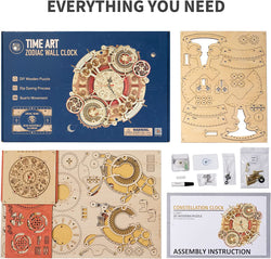 3D Wooden Art Zodiac Wall Clock Puzzle. (ONLINE ORDER ONLY)