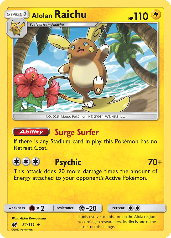 Alolan Raichu (31/111) [Sun & Moon: Crimson Invasion] (Online Only)