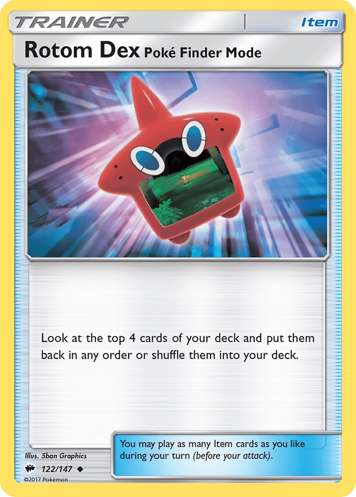 Rotom Dex Poke Finder Mode (122/147) [Sun & Moon: Burning Shadows] (Online Only)