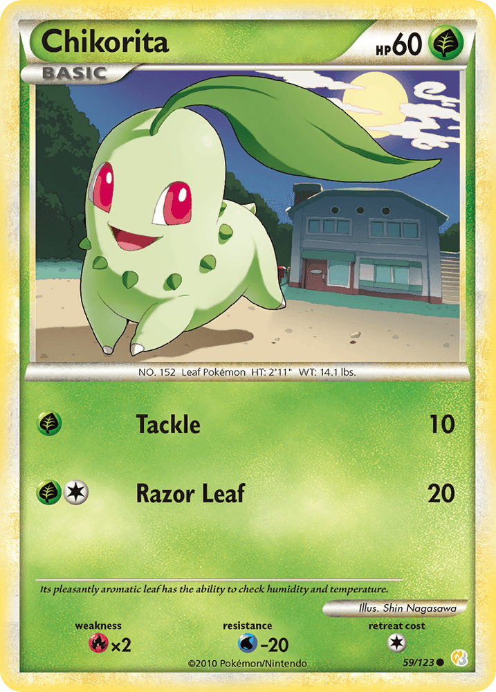 Chikorita (59/123) [HeartGold & SoulSilver: Base Set] (Online Only)