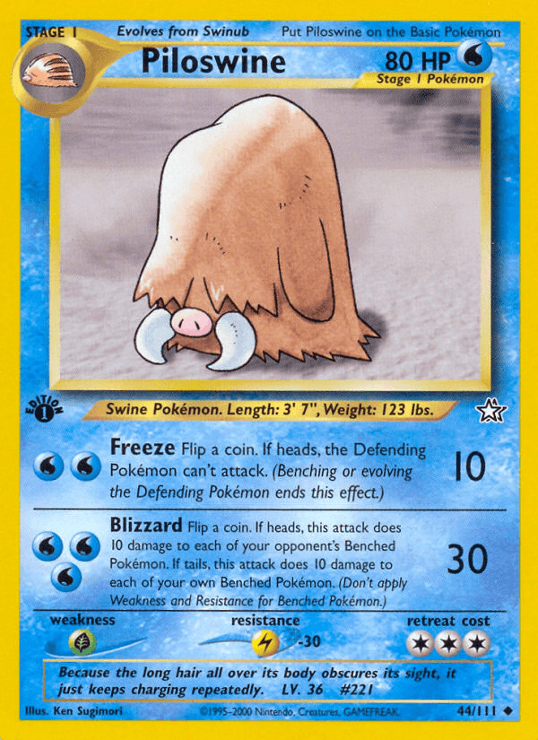 Piloswine (44/111) [Neo Genesis 1st Edition] (Online Only)