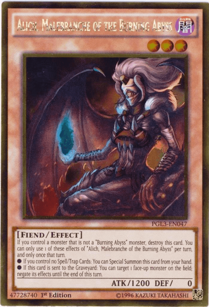 Alich, Malebranche of the Burning Abyss [PGL3-EN047] Gold Rare (ONLINE ORDER ONLY)