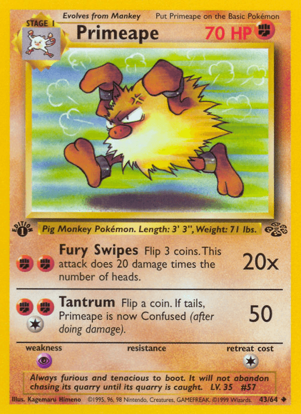 Primeape (43/64) [Jungle 1st Edition] (Online Only)