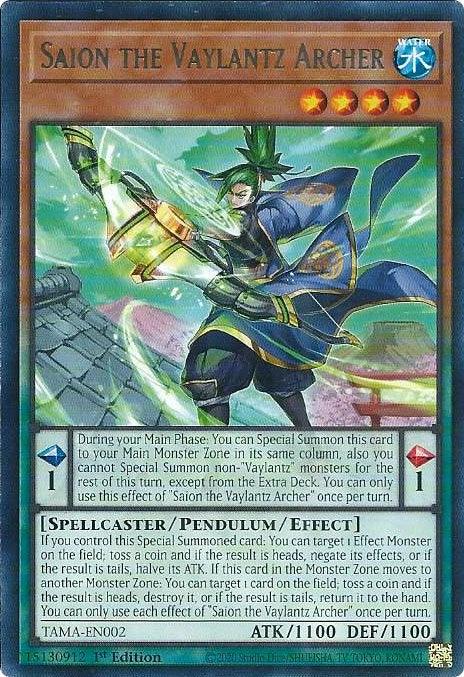 Saion the Vaylantz Archer [TAMA-EN002] Rare (ONLINE ORDER ONLY)