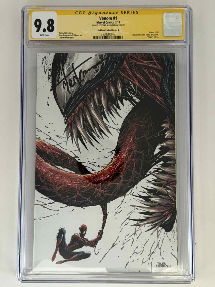 [Signed by Tyler Kirkham] Venom #1 CGC 9.8 Yellow Label Tyler Kirkham Exclusive Var (ONLINE ORDER ONLY)