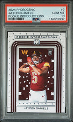 Graded 2024 Panini Photogentic Jayden Daniels #7 Rookie Introductions Rookie RC Football Card PSA 10 Gem Mint