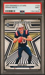 Graded 2024 Panini Rookies & Stars Drake Maye #129 Rookie RC Football Card PSA 9 Mint (ONLINE ORDER ONLY)