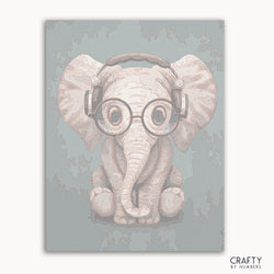 Baby Elephant With Headphones