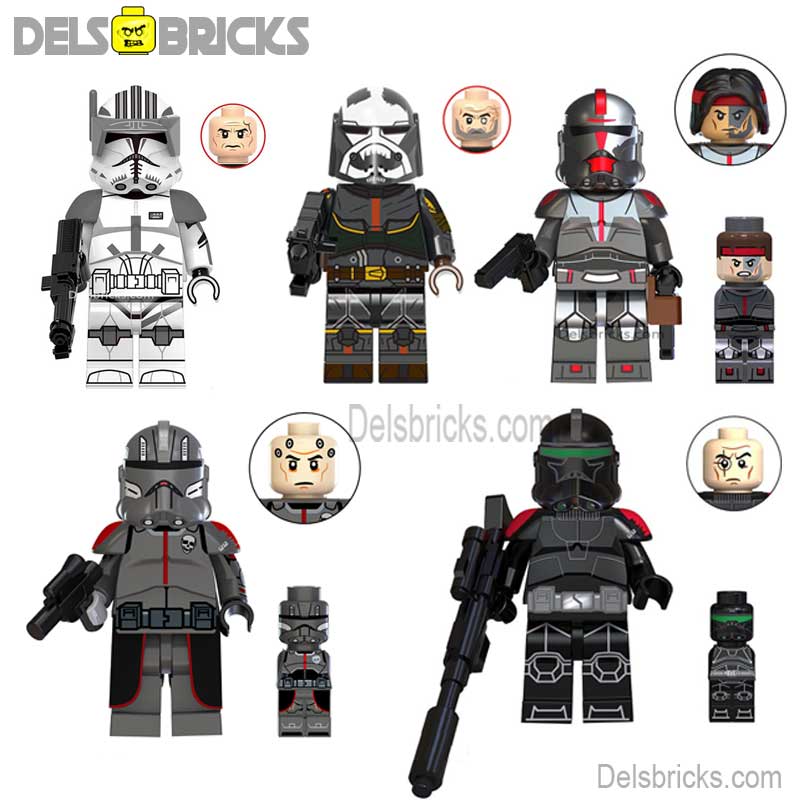The bad Batch Set of 5 Lego Star Wars Minifigures custom toys (New) (ONLINE ORDER ONLY)