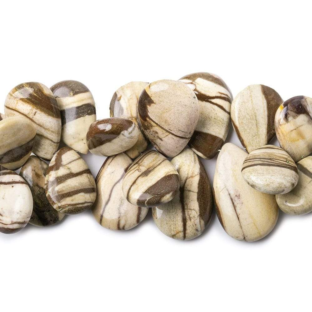 15x13-25x15mm Banded Jasper Plain Pear Beads 8 inch 48 pieces (ONLINE ORDER ONLY)