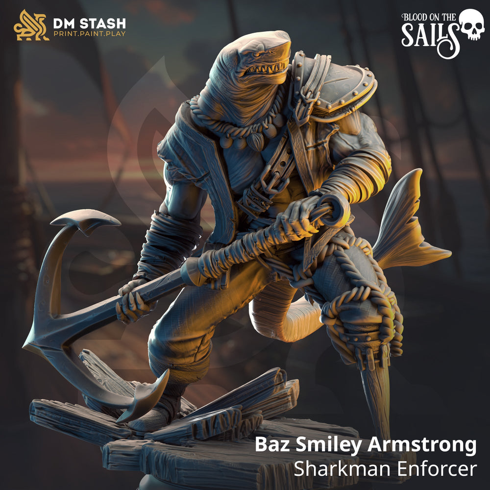 Baz "Smiley" Armstrong, Sharkman Enforcer (Male Sharkfolk Pirate) (Online Only)