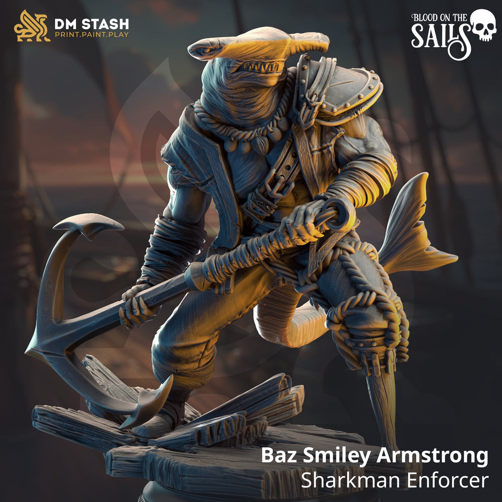 Baz "Smiley" Armstrong, Sharkman Enforcer (Male Sharkfolk Pirate) (Online Only)