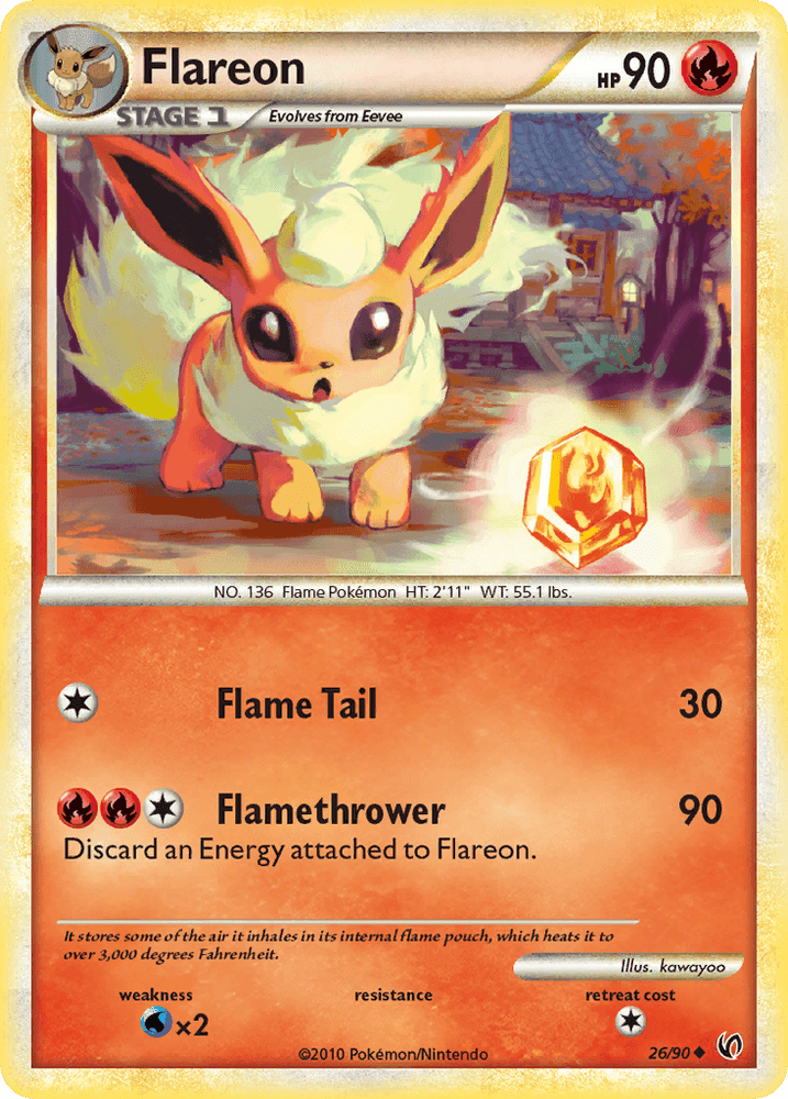 Flareon (26/90) [HeartGold & SoulSilver: Undaunted] (Online Only)