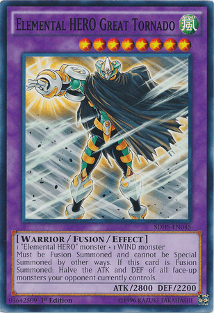 Elemental Hero Great Tornado [SDHS-EN045] Common (ONLINE ORDER ONLY)