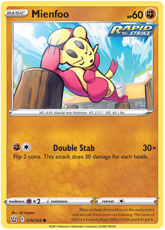 Mienfoo (076/163) [Sword & Shield: Battle Styles] (Online Only)