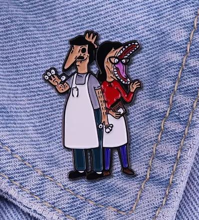 Beetlejuice Bobs Burgers mashup Enamel Pins (ONLINE ORDER ONLY)