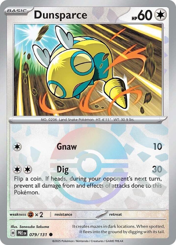 Dunsparce (079/131) (Poke Ball Pattern) [Scarlet & Violet: Prismatic Evolutions] (Online Only)