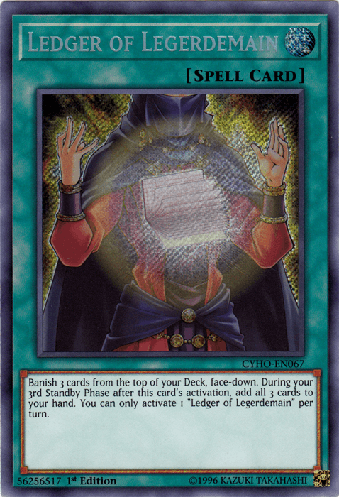 Ledger of Legerdemain [CYHO-EN067] Secret Rare (ONLINE ORDER ONLY)