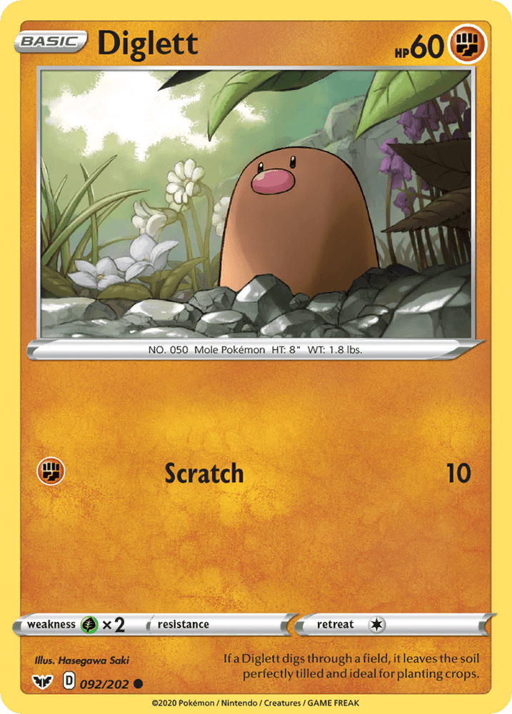 Diglett (092/202) [Sword & Shield: Base Set] (Online Only)