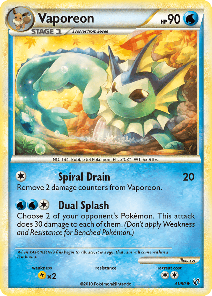 Vaporeon (41/90) [HeartGold & SoulSilver: Undaunted] (Online Only)