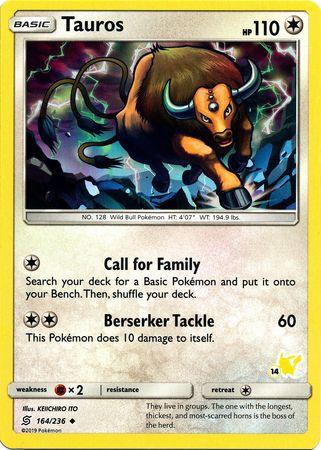Tauros (164/236) (Pikachu Stamp #14) [Battle Academy 2020] (Online Only)