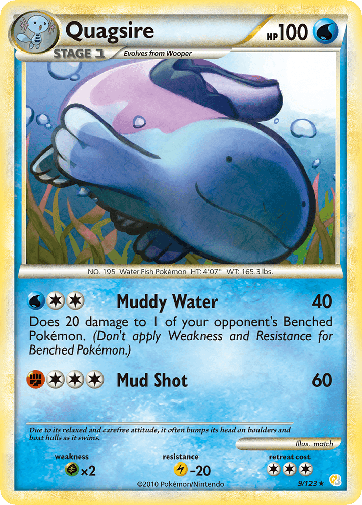 Quagsire (9/123) [HeartGold & SoulSilver: Base Set] (Online Only)