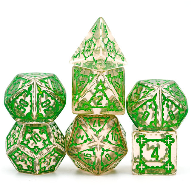 (Green) Huge Castle Dice (D6:25mm) 7-Dice (Online Only)