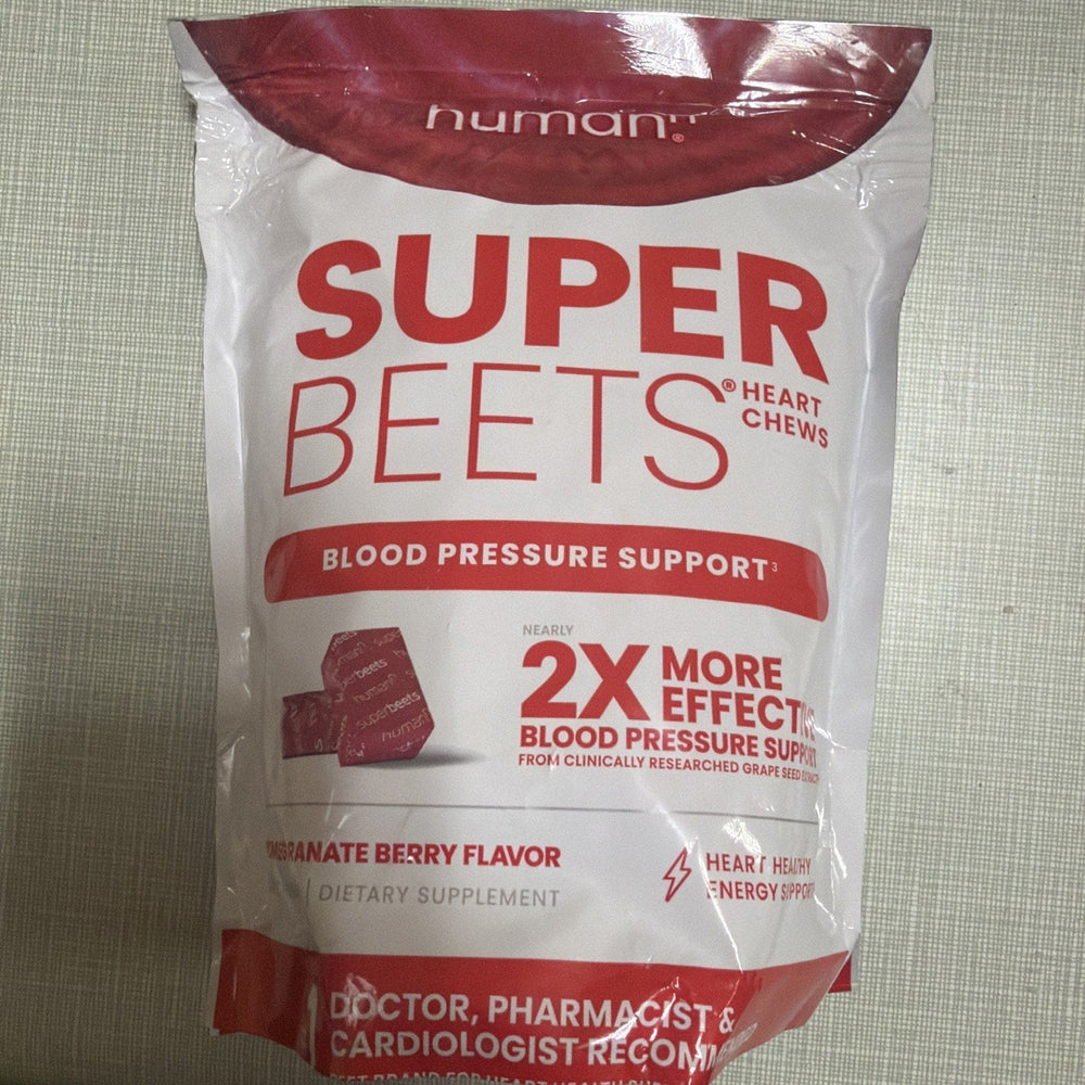 Superbeets Heart Chews, Nitric Oxide & Blood Pressure Support, 60 Count (ONLINE ORDER ONLY)