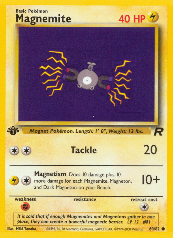 Magnemite (60/82) [Team Rocket 1st Edition] (Online Only)