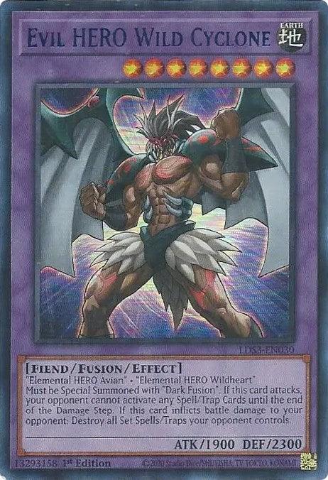 Evil HERO Wild Cyclone (Blue) [LDS3-EN030] Ultra Rare (ONLINE ORDER ONLY)