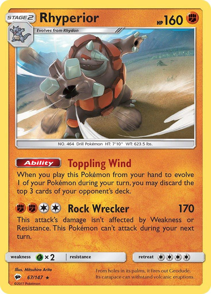 Rhyperior (67/147) (Theme Deck Exclusive) [Sun & Moon: Burning Shadows] (Online Only)