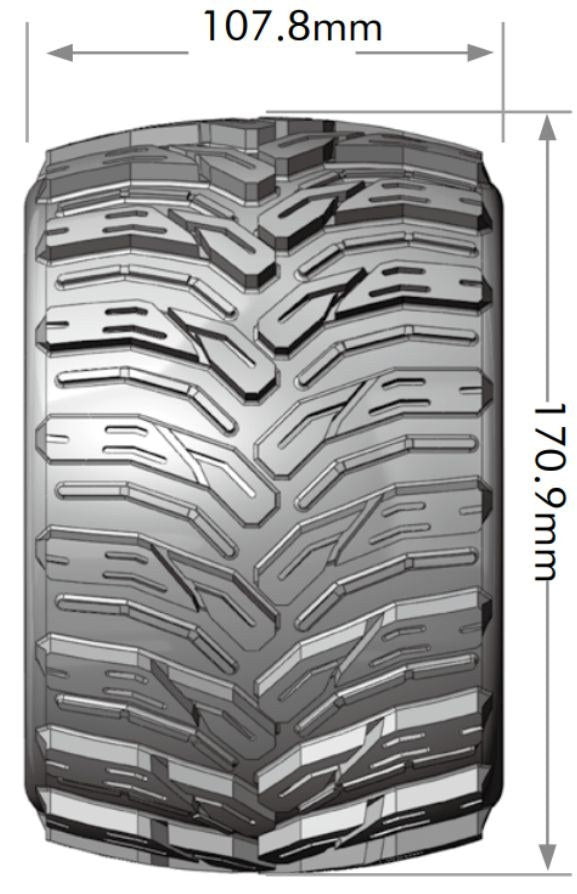 Louise RC MT-Cyclone Sport Compound 1/8 3.8 Monster Truck MFT Belted Tires, 0" & 1/2" Offset, LT3220X (ONLINE ORDER ONLY)
