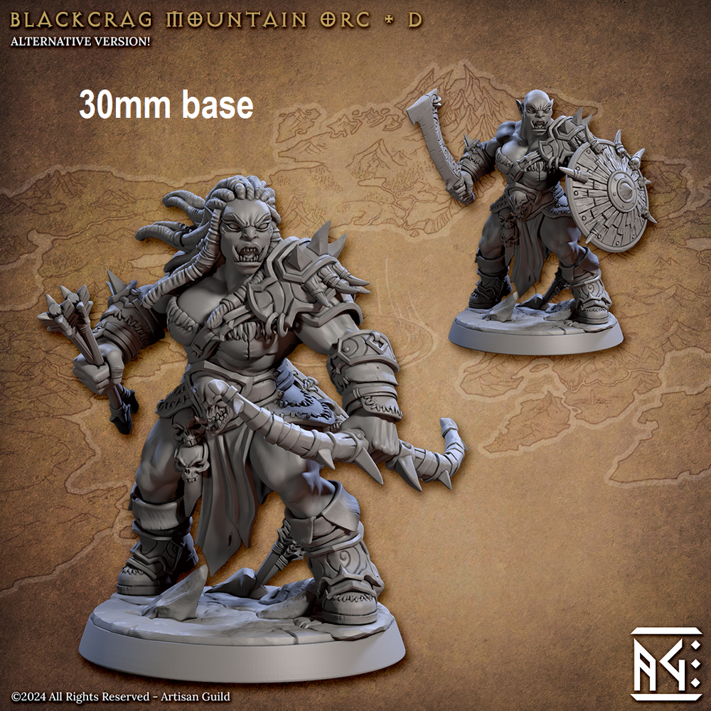 Blackcrag Mountain Orc - Sculpt Option D (Female Orc Barbarian) (Online Order Only)