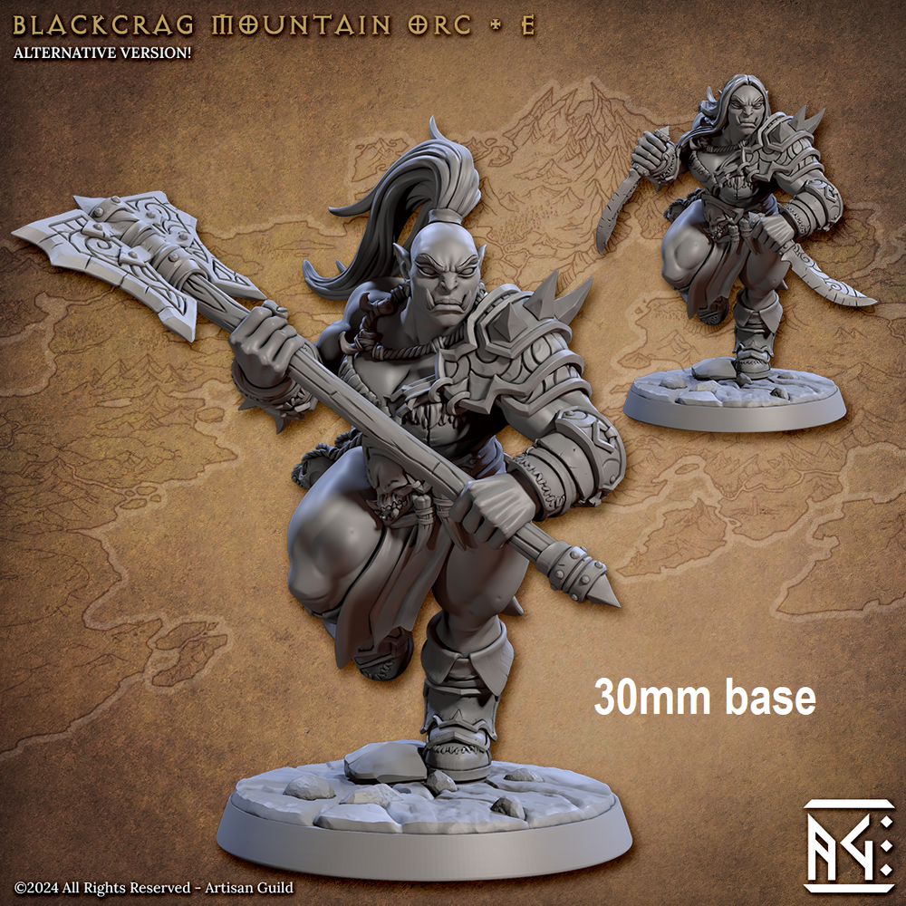 Blackcrag Mountain Orc - Sculpt Option E (Female Orc Barbarian) (Online Order Only)