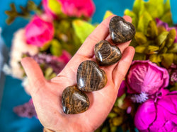Black Moonstone Crystal Hearts (ONLINE ORDER ONLY)