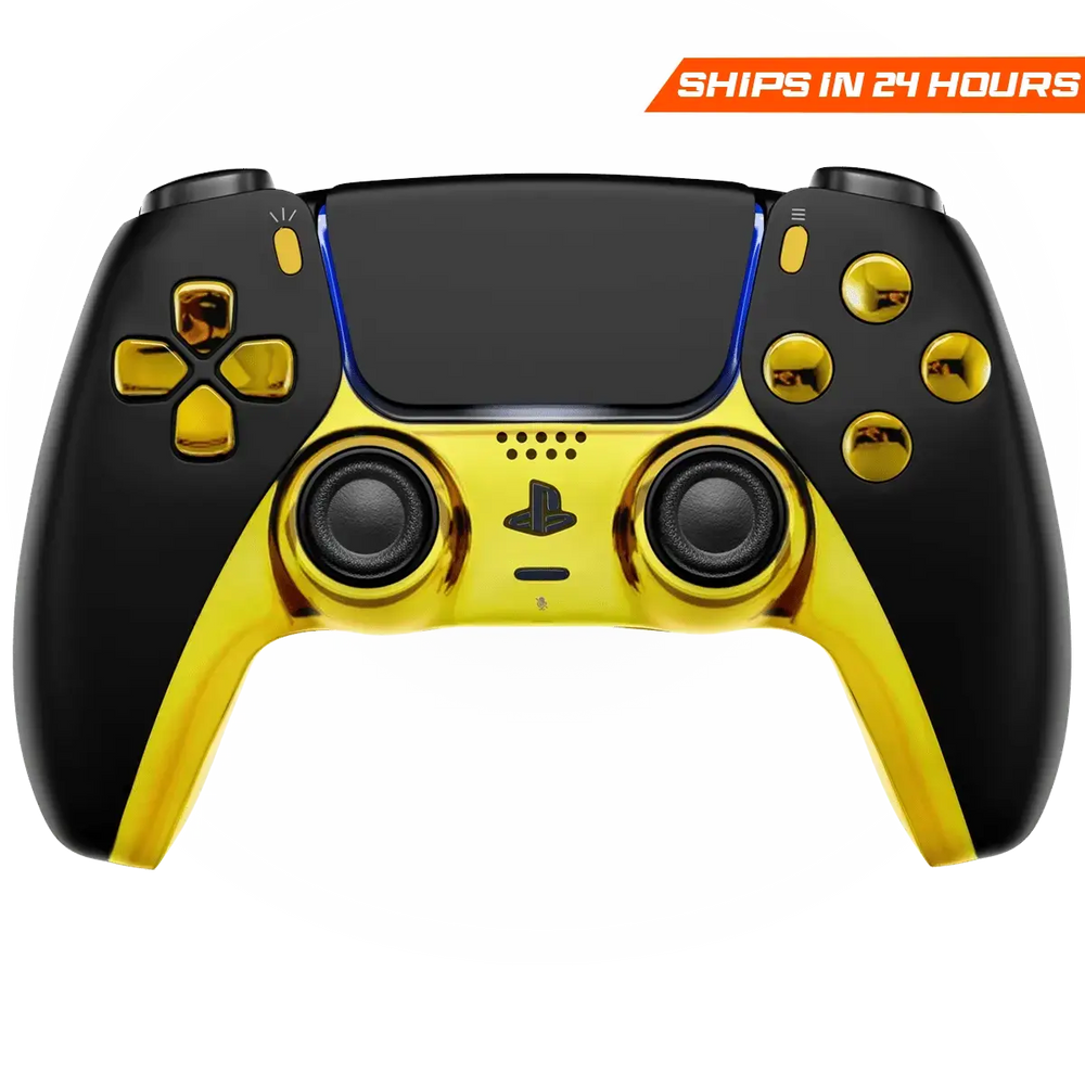 MODDEDZONE BLACK GOLD PS5 CUSTOM MODDED CONTROLLER