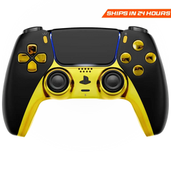 MODDEDZONE BLACK GOLD PS5 CUSTOM MODDED CONTROLLER