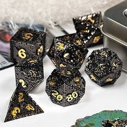 Hollow Metal 7 Pieces Polyhedral Snowflake Theme Dice Set (Online Order Only)
