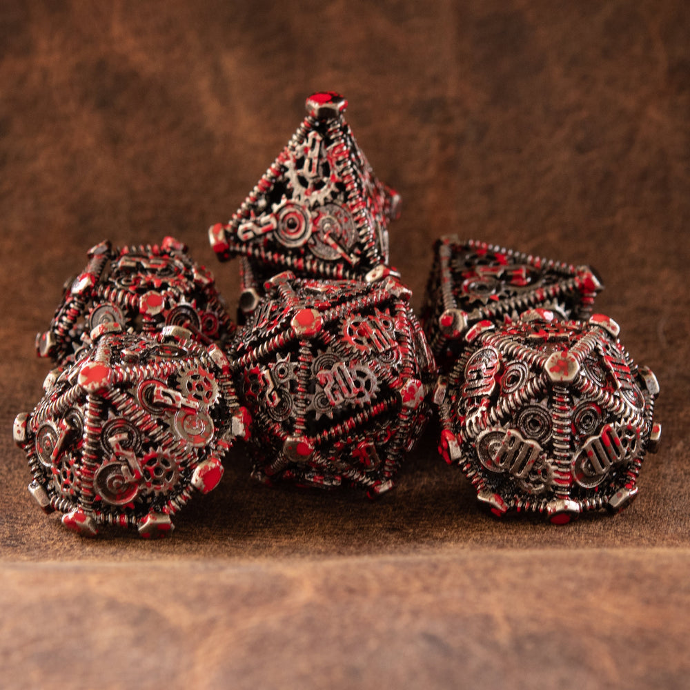 Weird West Wasteland Hollow Metal Dice Set - Blood Splatter (ONLINE ORDER ONLY)