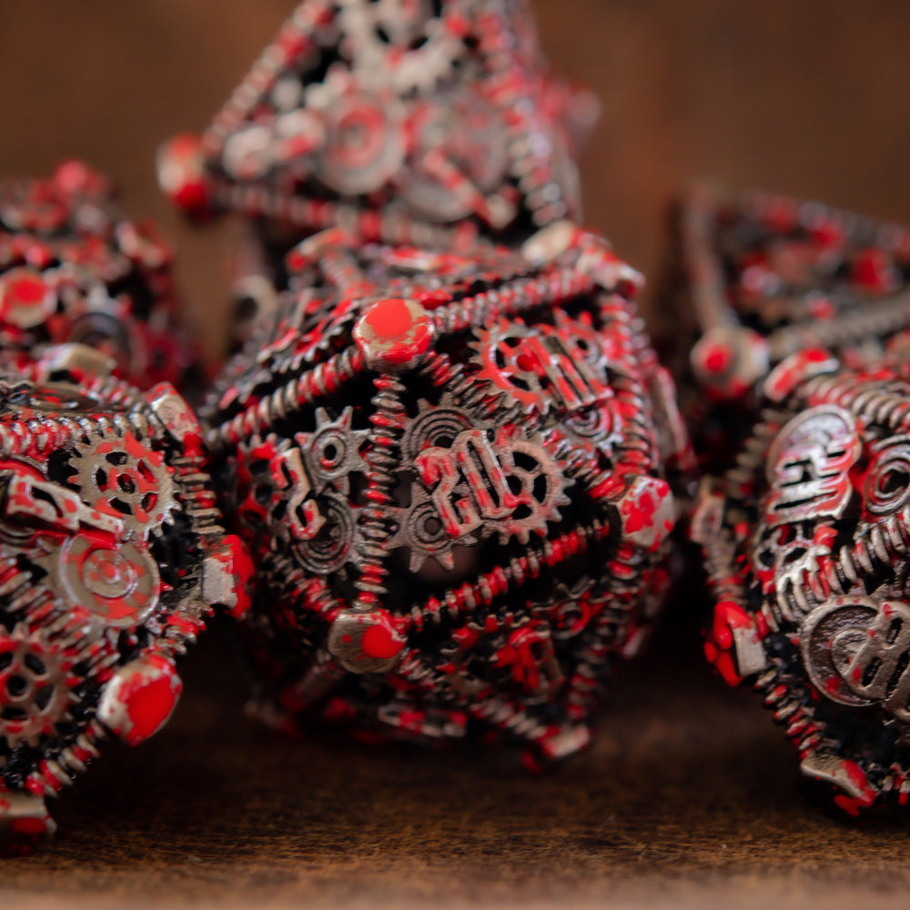 Weird West Wasteland Hollow Metal Dice Set - Blood Splatter (ONLINE ORDER ONLY)