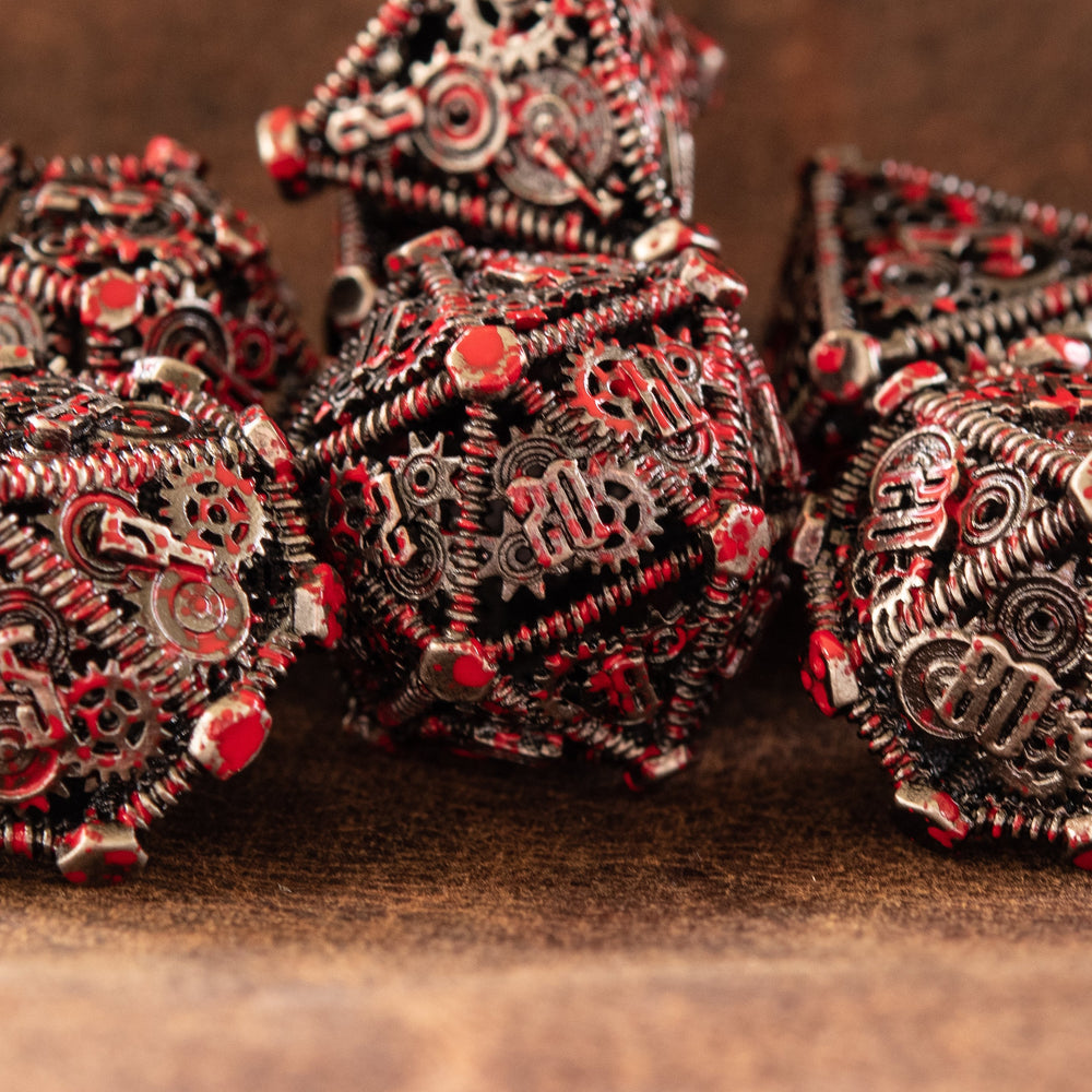 Weird West Wasteland Hollow Metal Dice Set - Blood Splatter (ONLINE ORDER ONLY)
