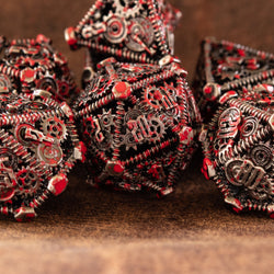 Weird West Wasteland Hollow Metal Dice Set - Blood Splatter (ONLINE ORDER ONLY)