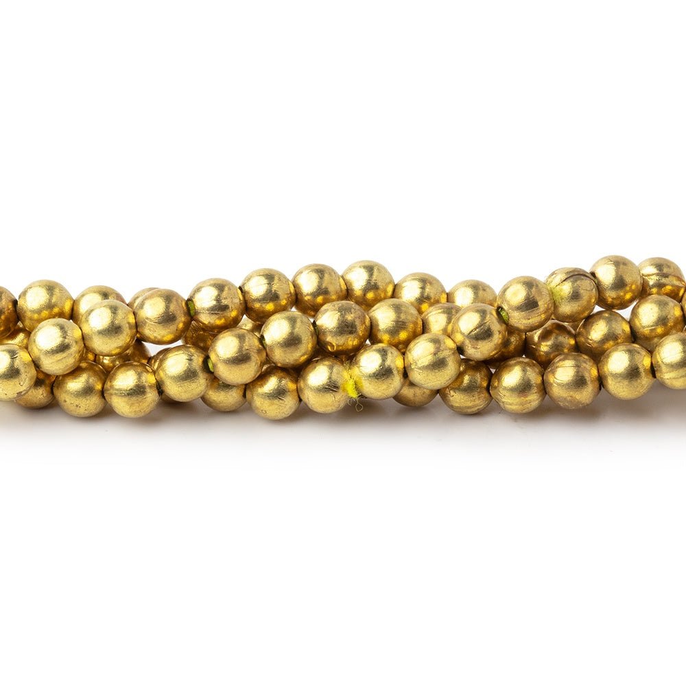 Brass Plain Round Beads on an 8 inch Strand (ONLINE ORDER ONLY)