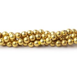 Brass Plain Round Beads on an 8 inch Strand (ONLINE ORDER ONLY)