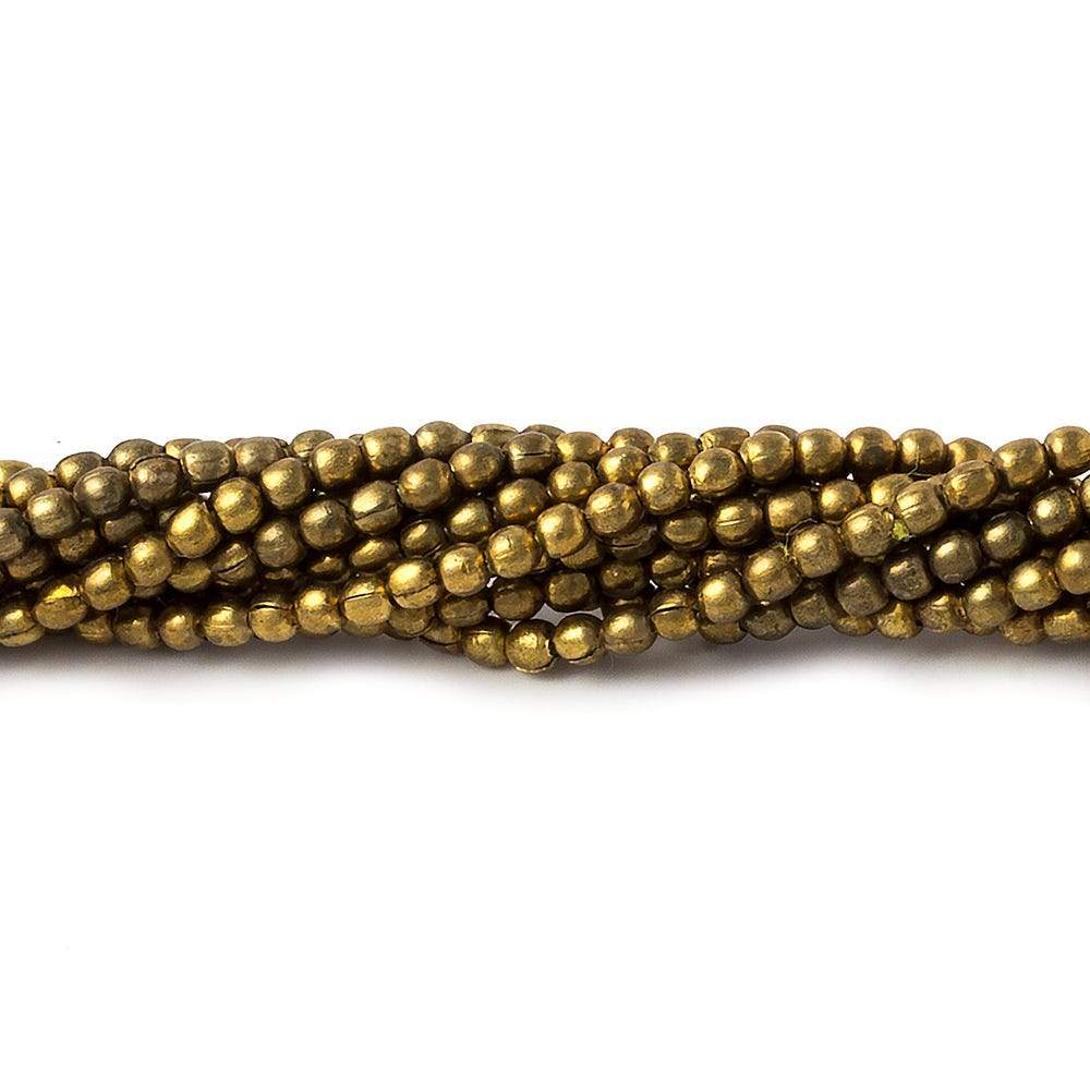 Brass Plain Round Beads on an 8 inch Strand (ONLINE ORDER ONLY)