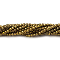 Brass Plain Round Beads on an 8 inch Strand (ONLINE ORDER ONLY)