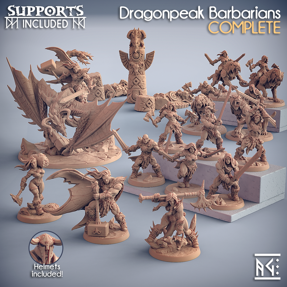3D Printed Artisan Guild Dragonpeak Totems Dragonpeak Barbarians 28mm 32mm (Online Only)